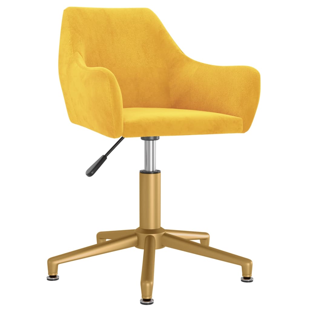 Καρέκλες Τραπεζαρίας Περιστρεφόμενες 6 τεμ. Κίτρινες Βελούδινες