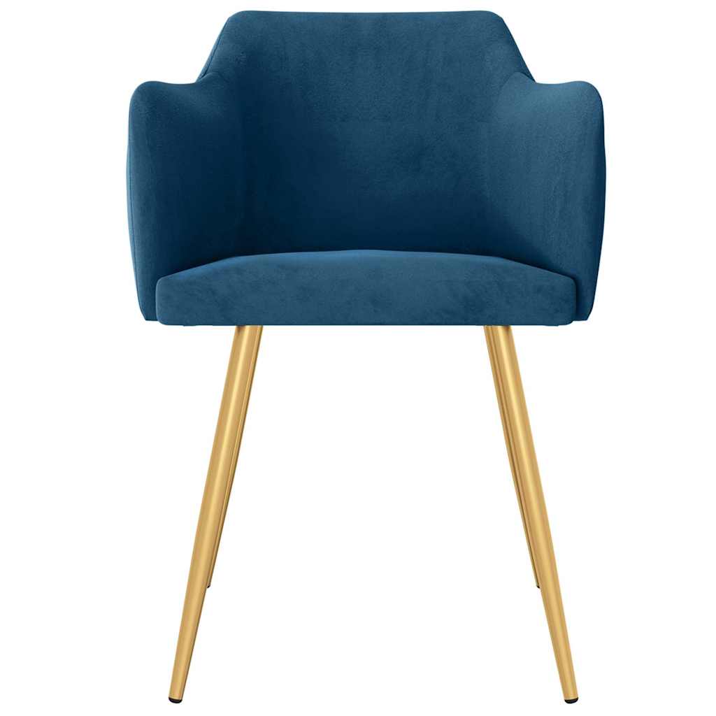 Καρέκλες Τραπεζαρίας 4 τεμ. Μπλε Βελούδινες
