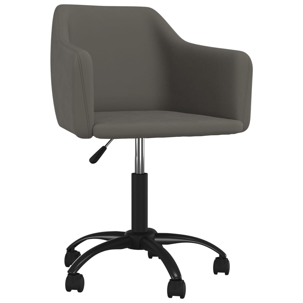Καρέκλα Γραφείου Περιστρεφόμενη Σκούρο Γκρι Βελούδινη