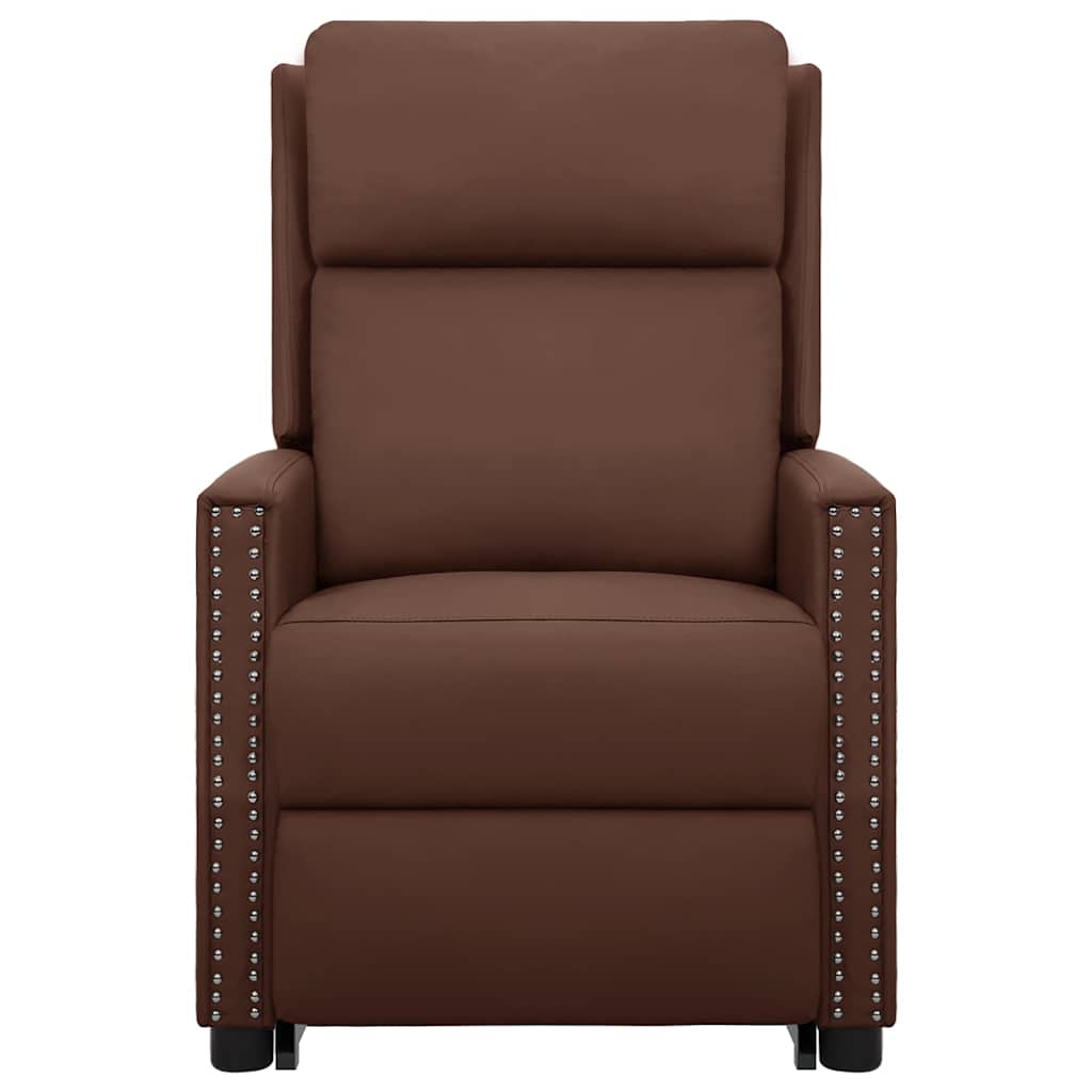Πολυθρόνα Μασάζ Ανακλινόμενη Καφέ Συνθετικό Δέρμα