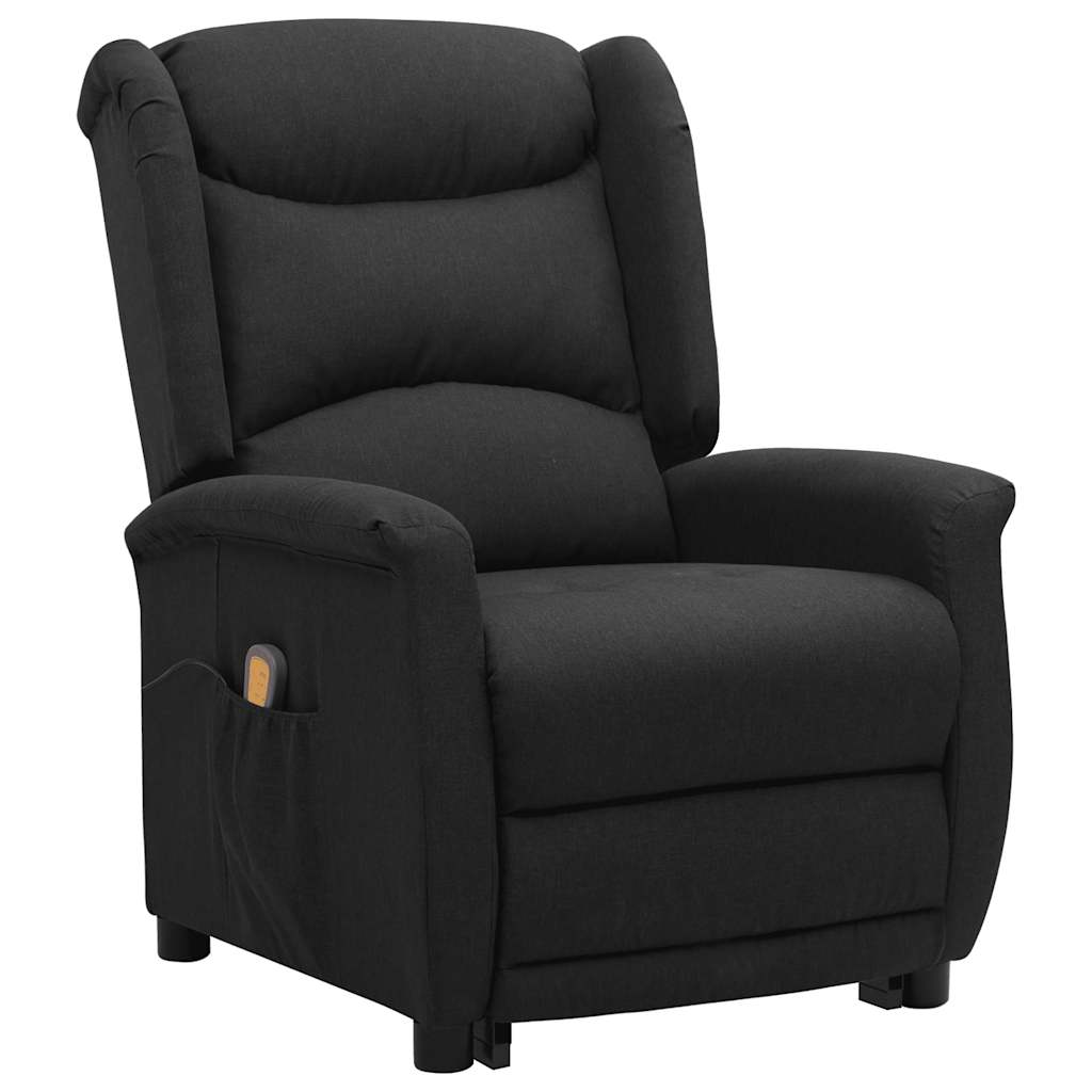 Πολυθρόνα Μασάζ με Ανύψωση Μαύρη Υφασμάτινη - Pakobazaar