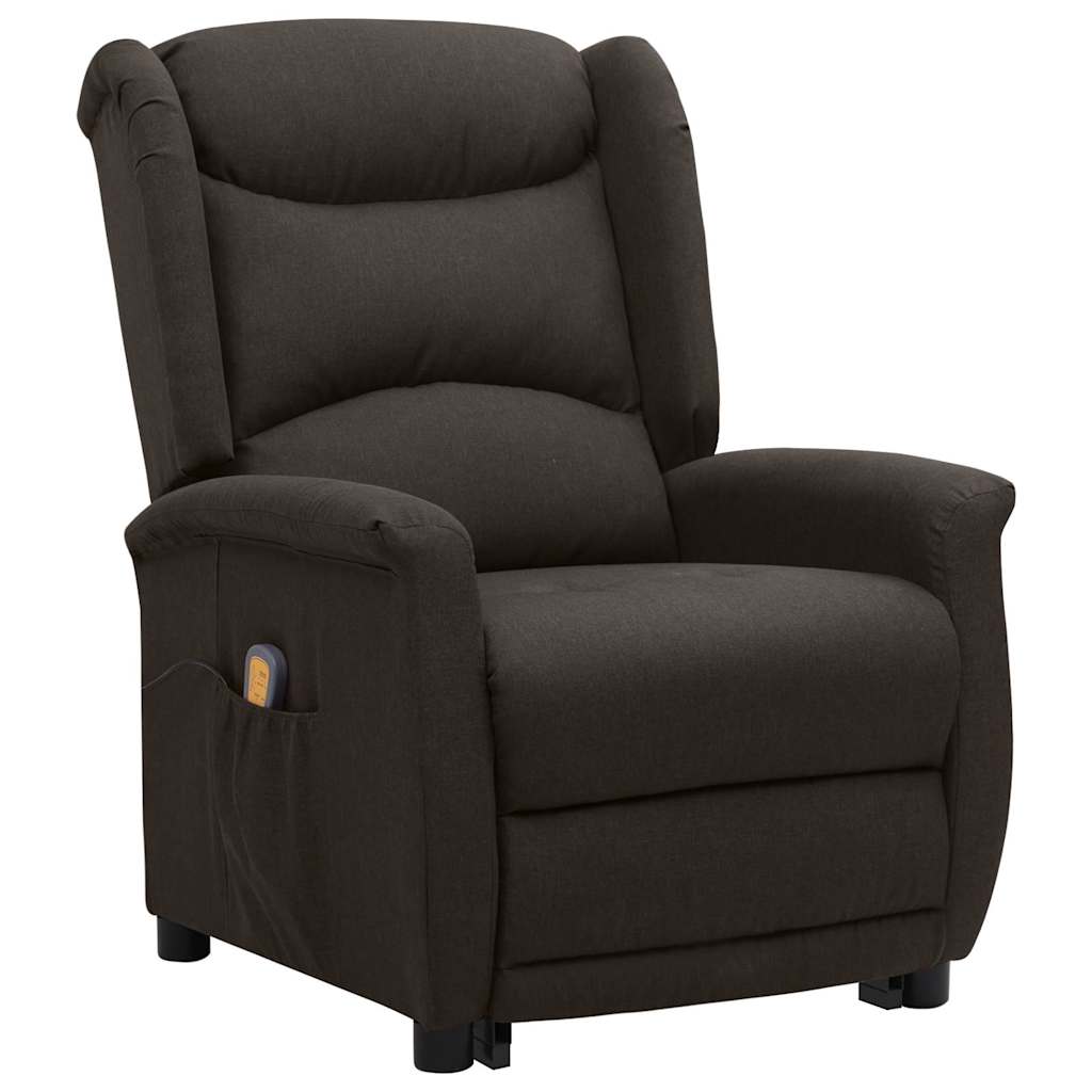 Πολυθρόνα Μασάζ με Ανύψωση Σκούρο Καφέ Υφασμάτινη - Pakobazaar