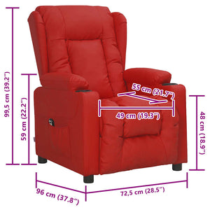 Πολυθρόνα με Ανύψωση Μπορντό από Συνθετικό Δέρμα