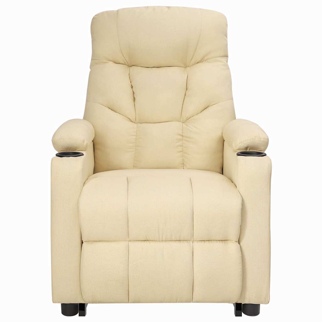 Πολυθρόνα με Ανύψωση Κρεμ Υφασμάτινη