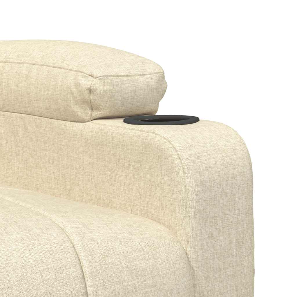 Πολυθρόνα Μασάζ με Ανύψωση Κρεμ Υφασμάτινη - PAKOBAZAAR