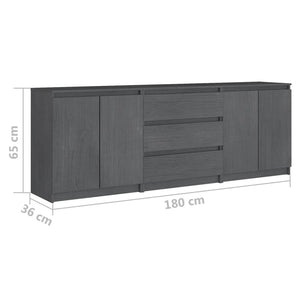 Βοηθητικό Nτουλάπι Γκρι 180 x 36 x 65 εκ. από Μασίφ Ξύλο Πεύκου - Pakobazaar