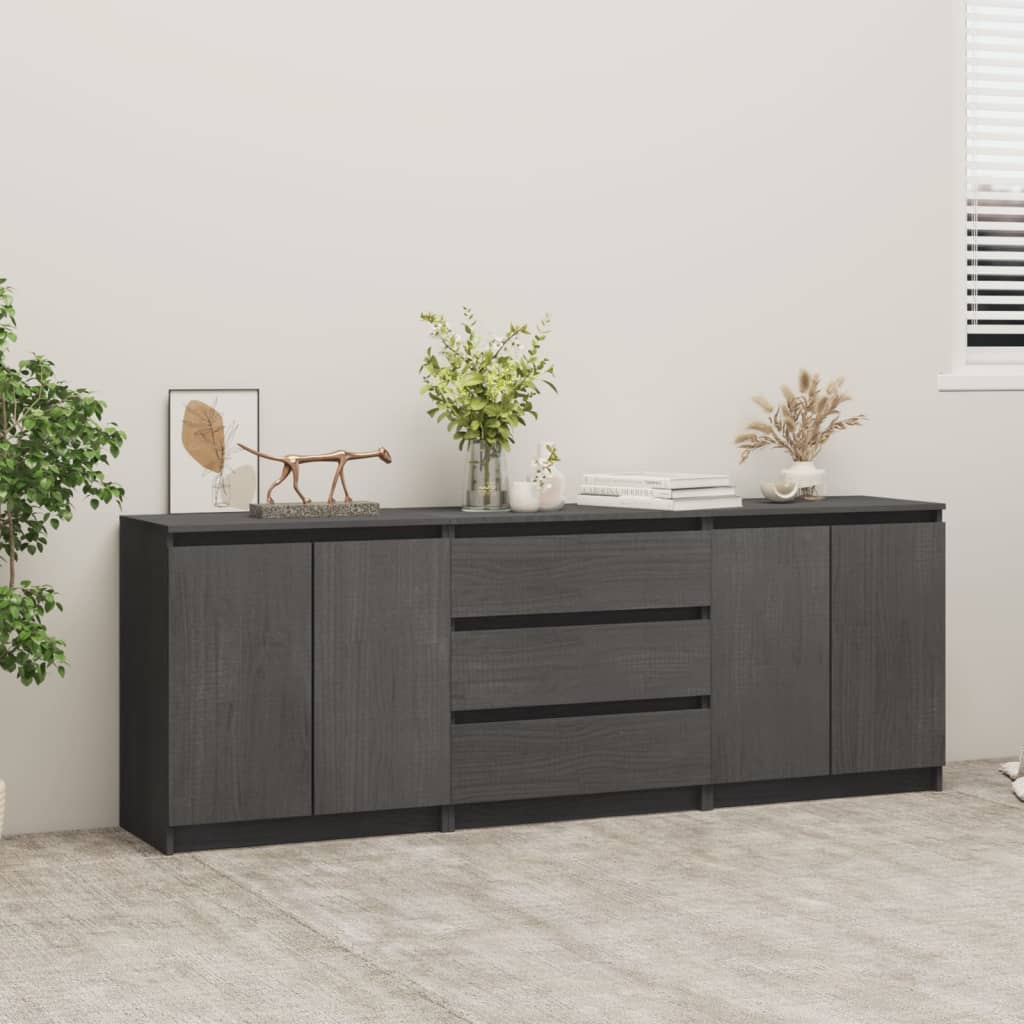 Βοηθητικό Nτουλάπι Γκρι 180 x 36 x 65 εκ. από Μασίφ Ξύλο Πεύκου - Pakobazaar
