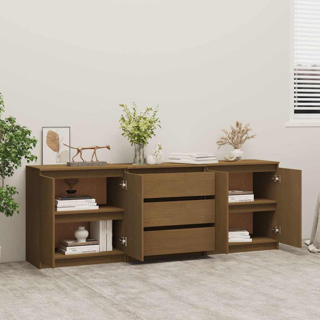 Βοηθητικό Nτουλάπι Καφέ Μελί 180x36x65 εκ από Μασίφ Ξύλο Πεύκου