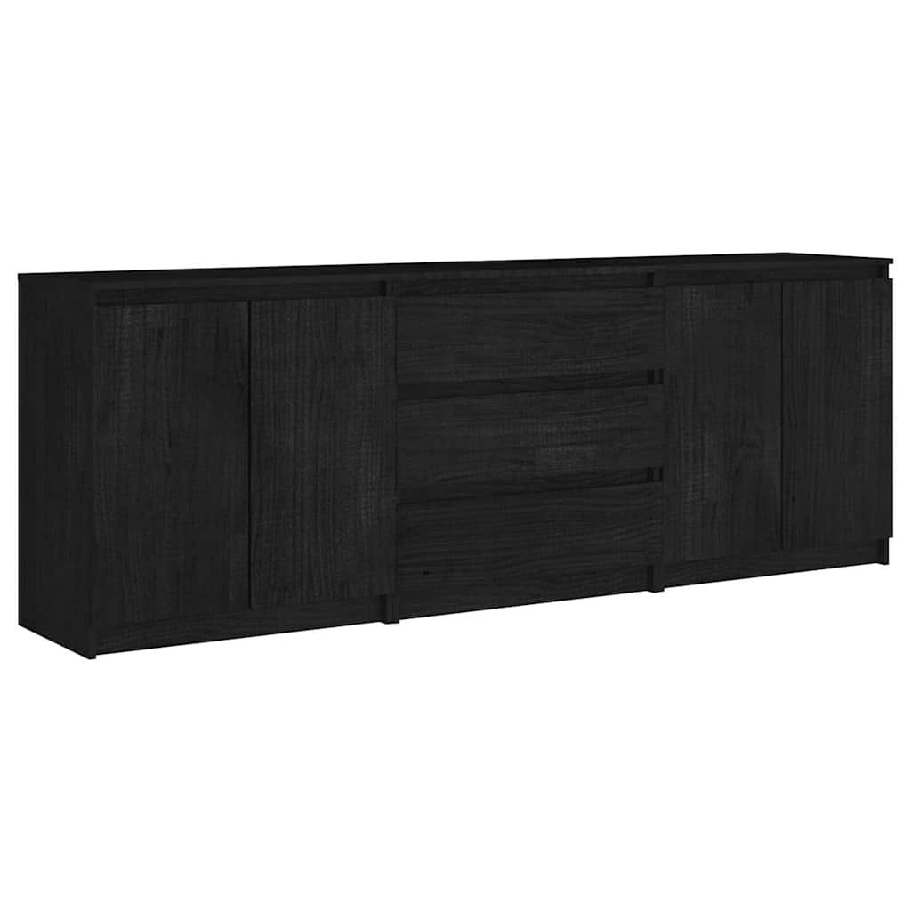 Βοηθητικό Nτουλάπι Μαύρο 180 x 36 x 65 εκ από Μασίφ Ξύλο Πεύκου