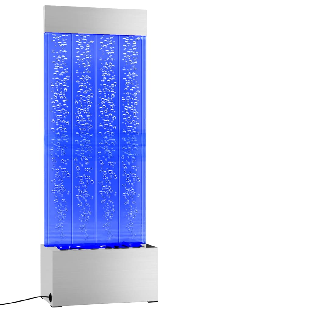 Στήλη Με Φούσκες και Φώτα LED RGB 110 εκ. Ανοξ. Ατσάλι/Ακρυλικό - Pakobazaar