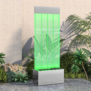 Στήλη Με Φούσκες και Φώτα LED RGB 110 εκ. Ανοξ. Ατσάλι/Ακρυλικό - Pakobazaar