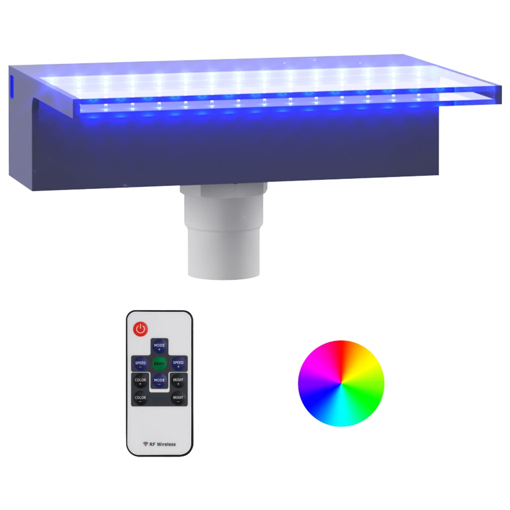Σιντριβάνι Καταρράκτης Πισίνας με RGB LED 30 εκ. Ακρυλικό - Pakobazaar