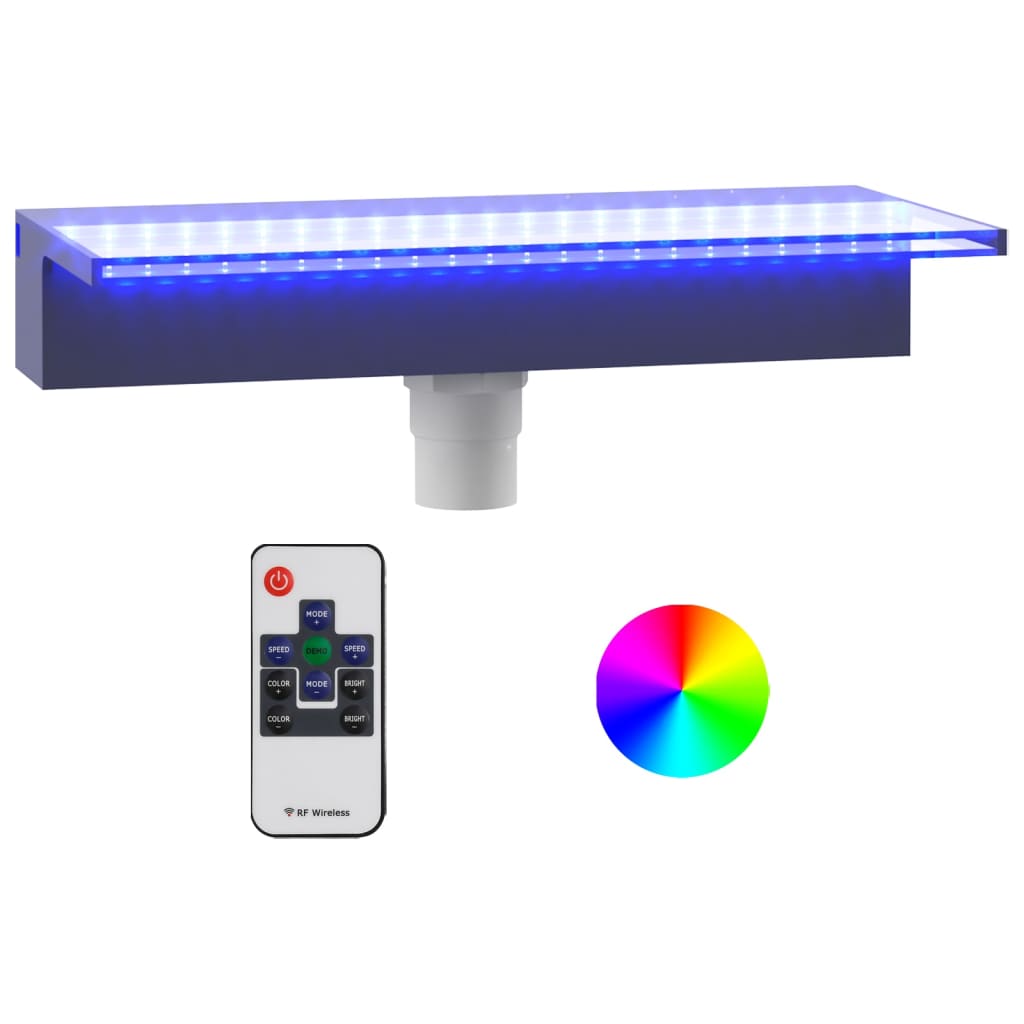 Σιντριβάνι Καταρράκτης Πισίνας με RGB LED 45 εκ. Ακρυλικό - Pakobazaar