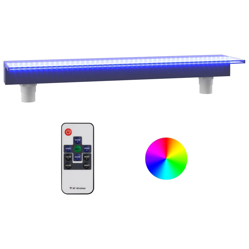 Σιντριβάνι Καταρράκτης Πισίνας με RGB LED 90 εκ. Ακρυλικό - Pakobazaar