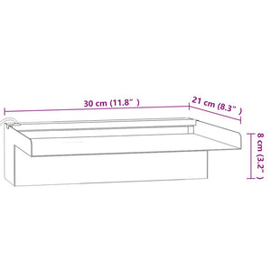 Σιντριβάνι Καταρράκτης Πισίνας με RGB LED 30 εκ Ανοξειδ. Ατσάλι - PAKOBAZAAR