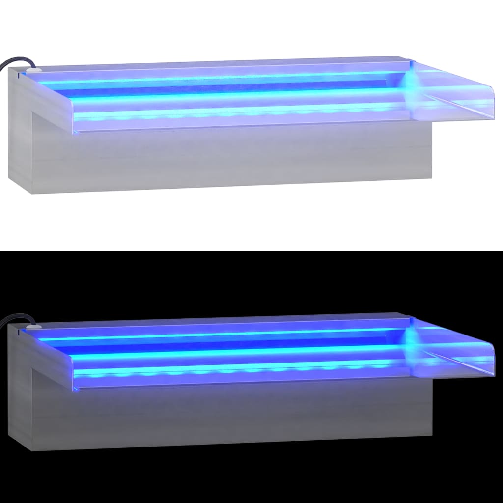 Σιντριβάνι Καταρράκτης Πισίνας με RGB LED 30 εκ Ανοξειδ. Ατσάλι - PAKOBAZAAR