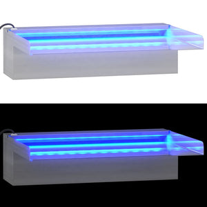 Σιντριβάνι Καταρράκτης Πισίνας με RGB LED 30 εκ Ανοξειδ. Ατσάλι - PAKOBAZAAR