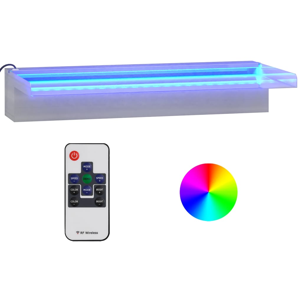Σιντριβάνι Καταρράκτης Πισίνας με RGB LED 45 εκ Ανοξειδ. Ατσάλι - Pakobazaar