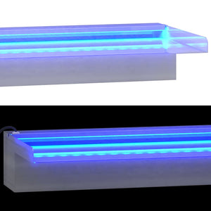 Σιντριβάνι Καταρράκτης Πισίνας με RGB LED 45 εκ Ανοξειδ. Ατσάλι - Pakobazaar