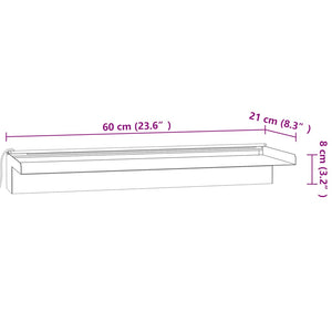 Σιντριβάνι Καταρράκτης Πισίνας με RGB LED 60 εκ Ανοξειδ. Ατσάλι - Pakobazaar