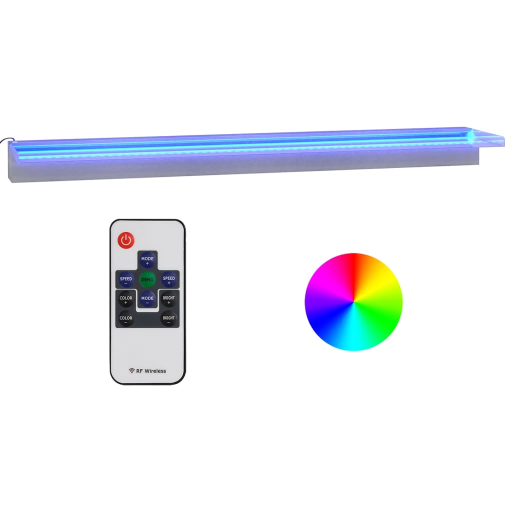 Σιντριβάνι Καταρράκτης Πισίνας με RGB LED 108 εκ Ανοξ. Ατσάλι - Pakobazaar