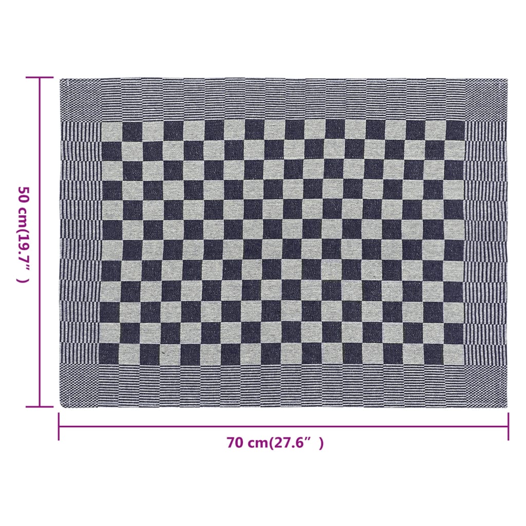 Πετσέτες Κουζίνας 20 τεμ. Μπλε / Λευκό 50 x 70 εκ. Βαμβακερές - PAKOBAZAAR