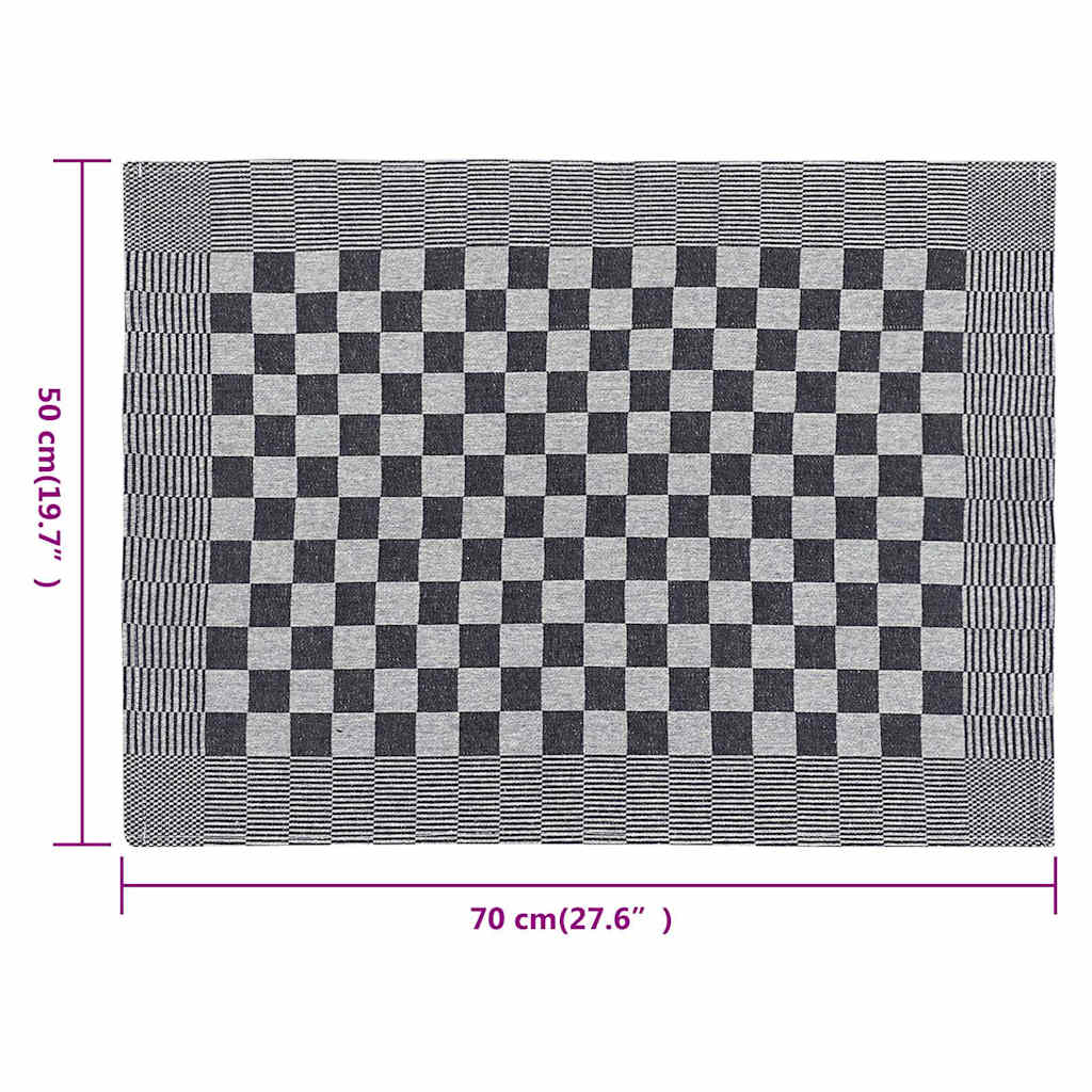 Πετσέτες Κουζίνας 50 τεμ. Μαύρο / Λευκό 50 x 70 εκ. Βαμβακερές