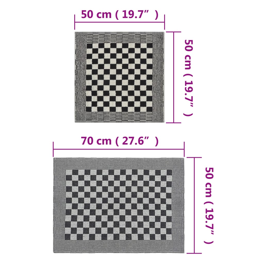 Σετ Πετσετών 20 Τεμαχίων Μαύρο και Λευκό Βαμβακερές - PAKOBAZAAR