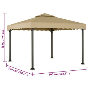 Κιόσκι Taupe 3 x 3 μ. από Αλουμίνιο και Ατσάλι - Pakobazaar