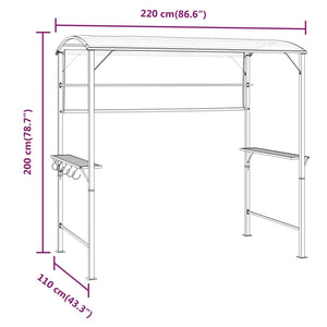 Κιόσκι με Οροφή Κρεμ 220 x 110 x 200 εκ. - Pakobazaar