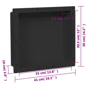 Ράφι Ντουζιέρας Μαύρο Ματ 41 x 36 x 10 εκ. - PAKOBAZAAR