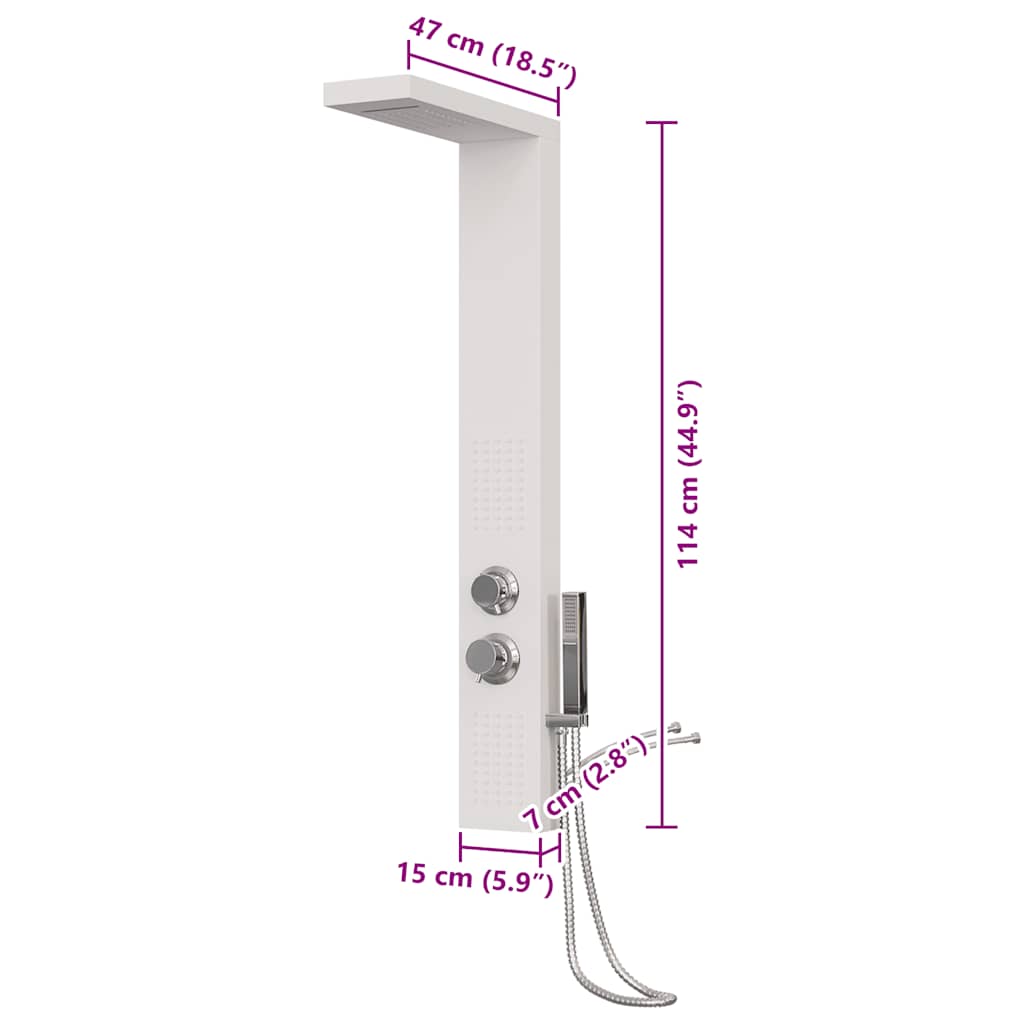 Στήλη Ντους Υδρομασάζ Λευκή από Αλουμίνιο - Pakobazaar