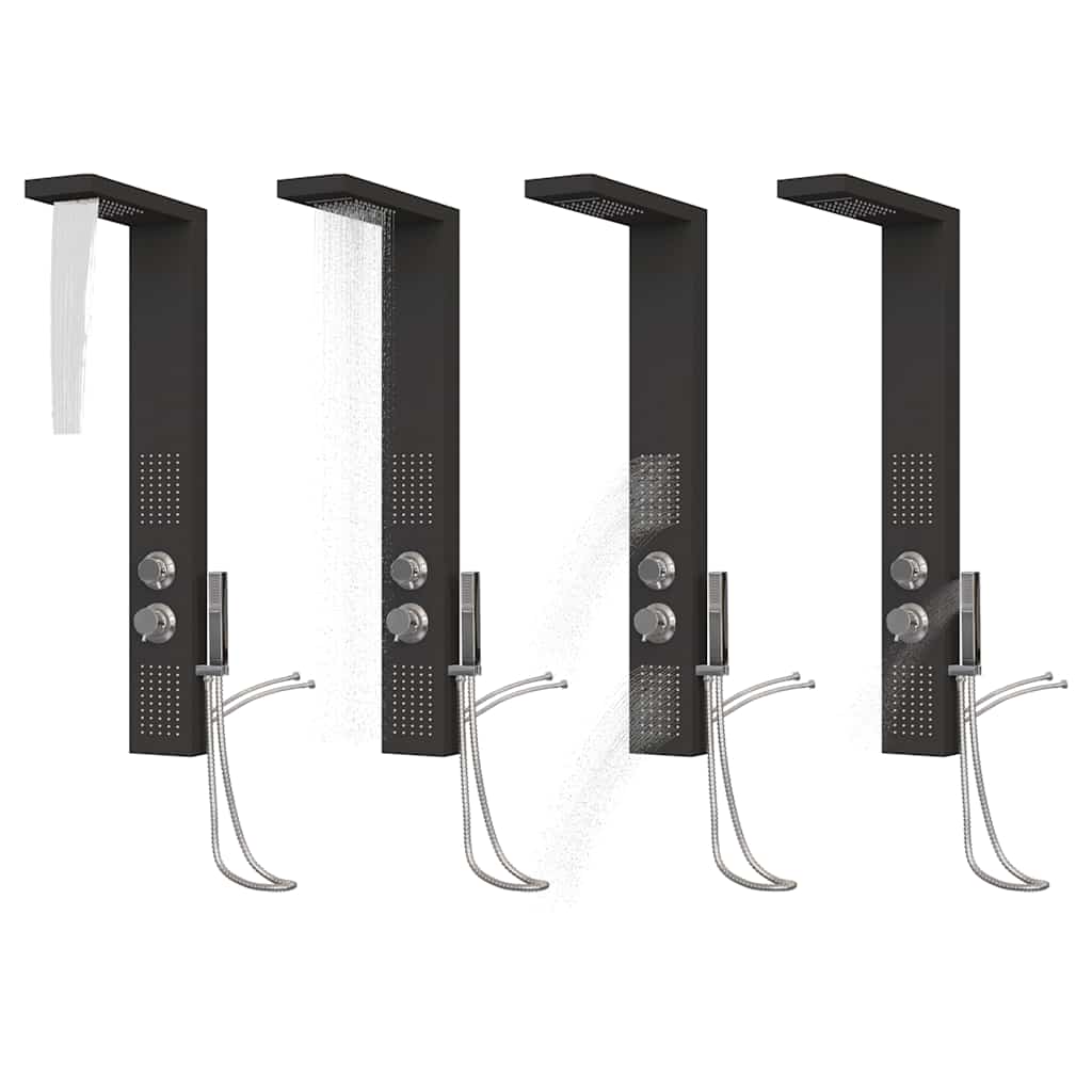 Στήλη Ντους Υδρομασάζ Μαύρη από Αλουμίνιο - PAKOBAZAAR