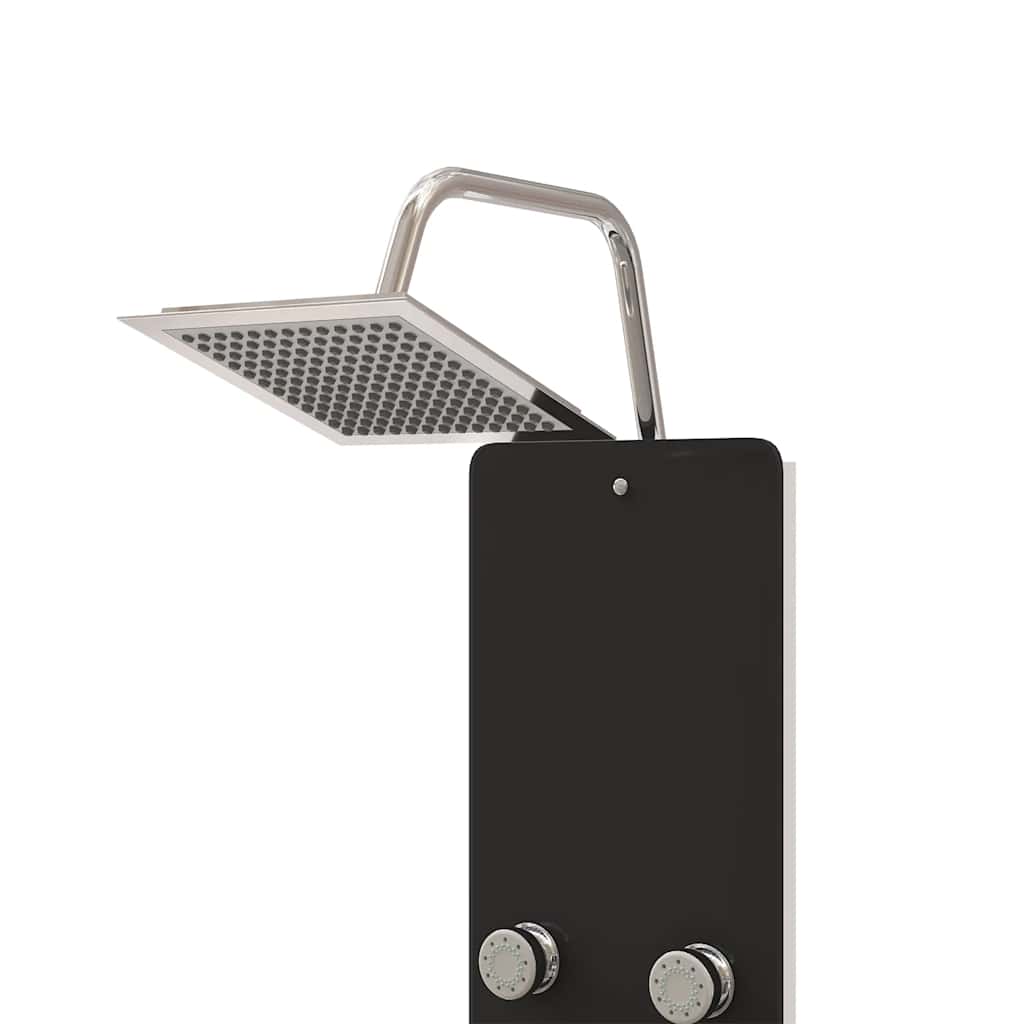 Στήλη Ντους Υδρομασάζ Μαύρη 25 x 47,5 x 130 εκ. από Γυαλί - PAKOBAZAAR