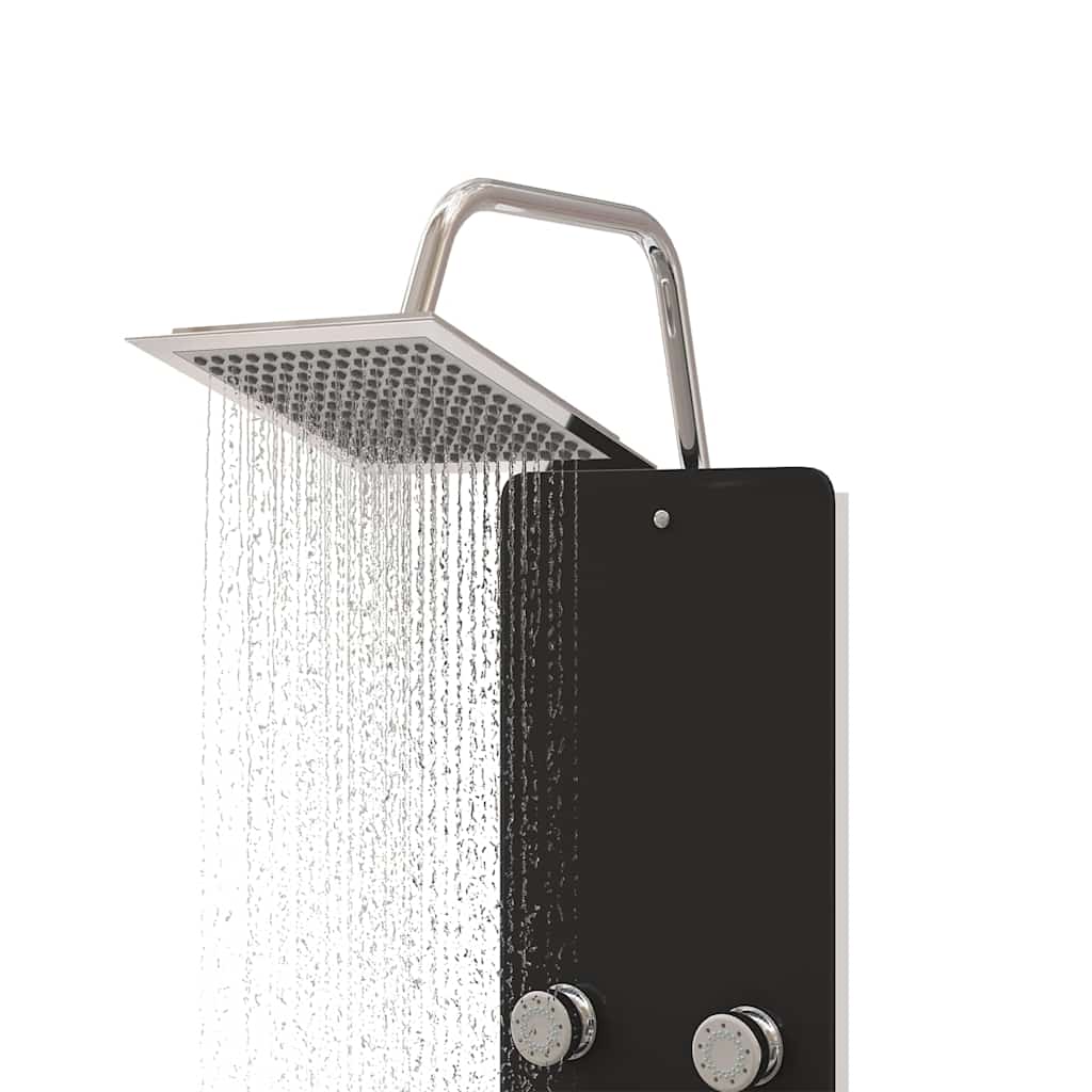 Στήλη Ντους Υδρομασάζ Μαύρη 25 x 47,5 x 130 εκ. από Γυαλί - PAKOBAZAAR