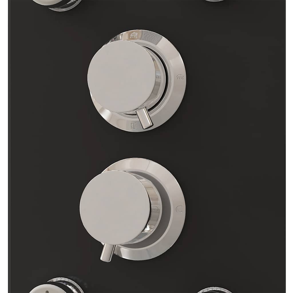 Στήλη Ντους Υδρομασάζ Μαύρη 25 x 47,5 x 130 εκ. από Γυαλί - PAKOBAZAAR