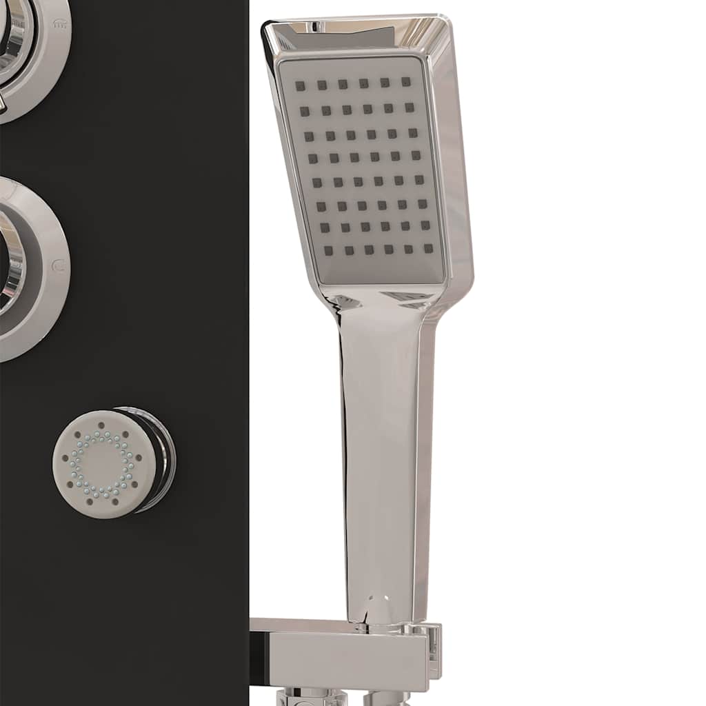 Στήλη Ντους Υδρομασάζ Μαύρη 25 x 47,5 x 130 εκ. από Γυαλί - PAKOBAZAAR