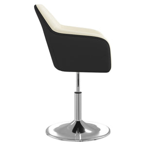 Καρέκλες Τραπεζαρίας 6 τεμ. Ασπρόμαυρες από Συνθετικό Δέρμα
