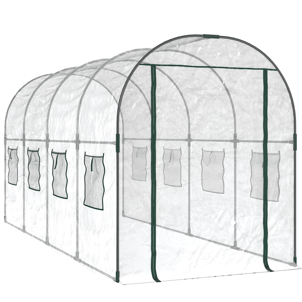 Θερμοκήπιο Διαφανές 160x400x190 εκ. PVC & Χάλυβας Ηλεκτρ. Βαφή - Pakobazaar