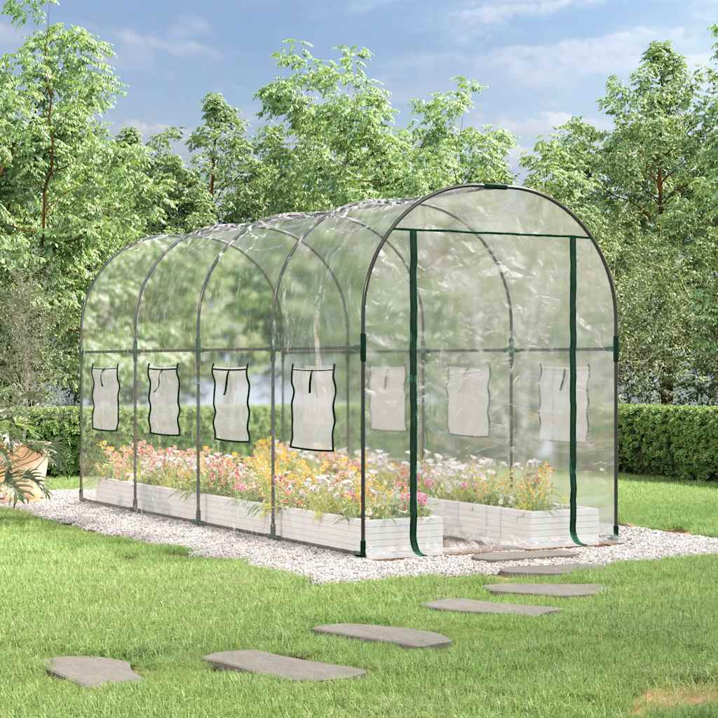 Θερμοκήπιο Διαφανές 160x400x190 εκ. PVC & Χάλυβας Ηλεκτρ. Βαφή - Pakobazaar