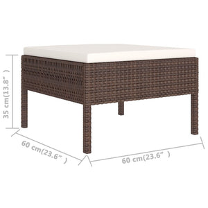 Σαλόνι Κήπου Σετ 8 Τεμαχίων Καφέ Συνθετικό Ρατάν με Μαξιλάρια - PAKOBAZAAR