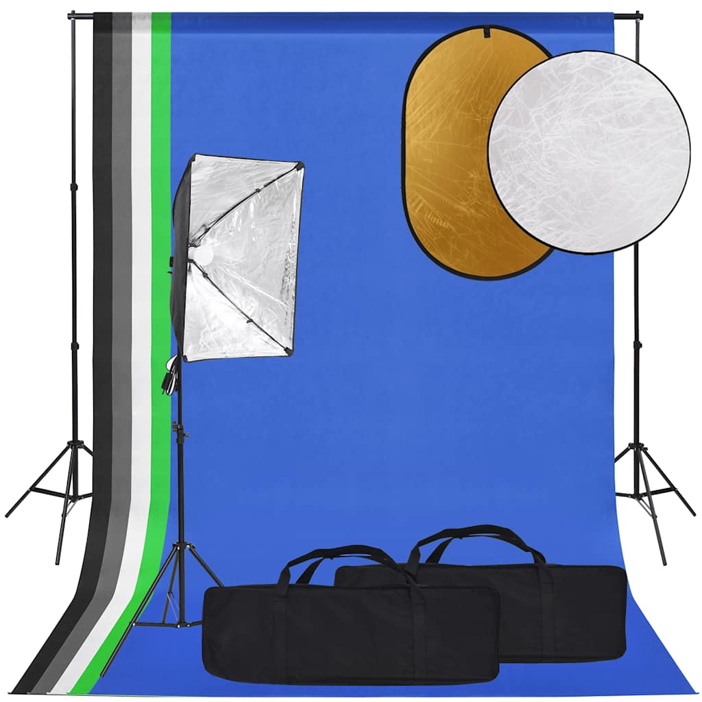 Κιτ Φωτογραφικού Στούντιο με Softbox, Φόντο & Ανακλαστήρα - PAKOBAZAAR
