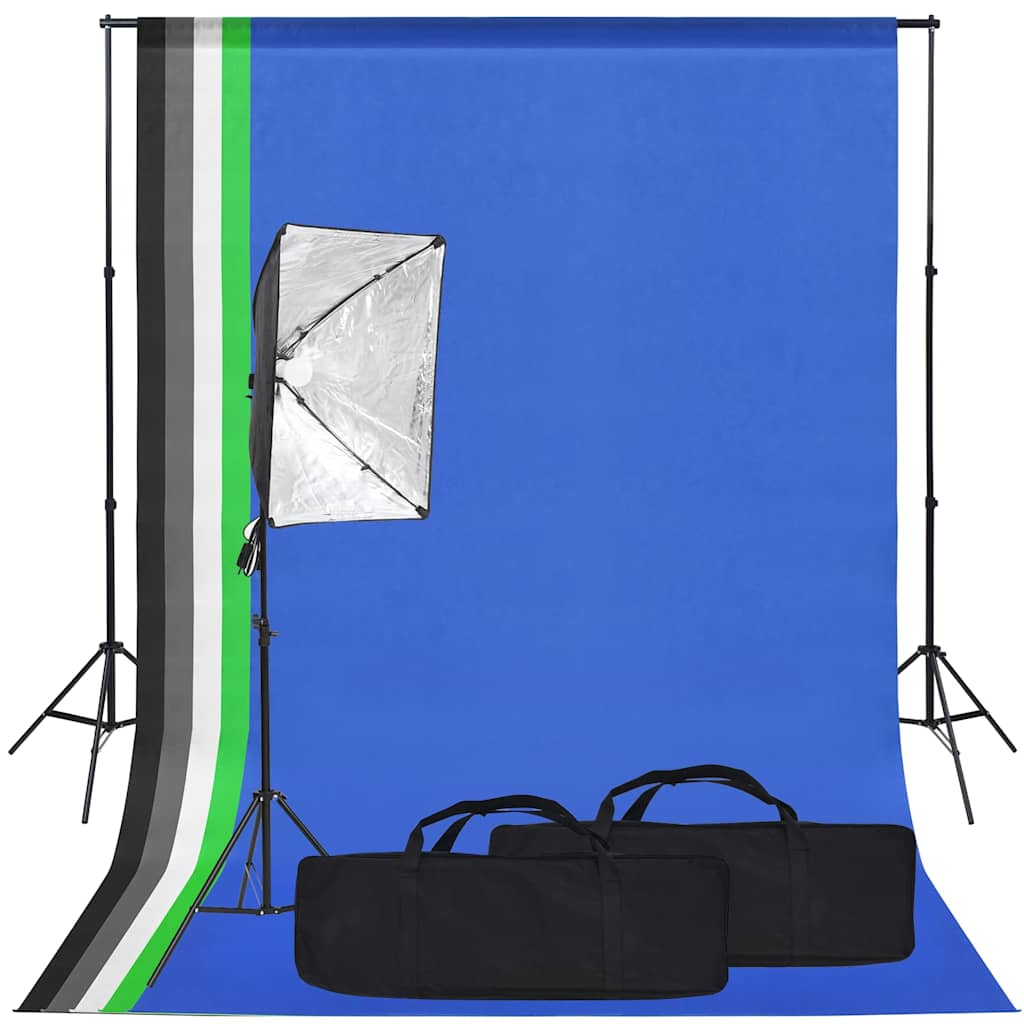 Κιτ Φωτισμού Φωτογραφικού Στούντιο με Softbox και Φόντο - PAKOBAZAAR