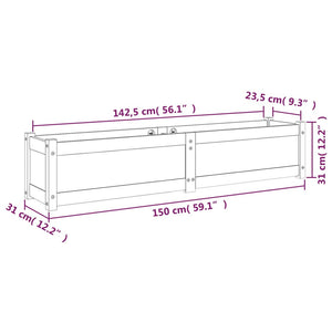 Ζαρντινιέρα Υπερυψωμένη 150 x 31 x 31 εκ. από Μασίφ Ξύλο Πεύκου
