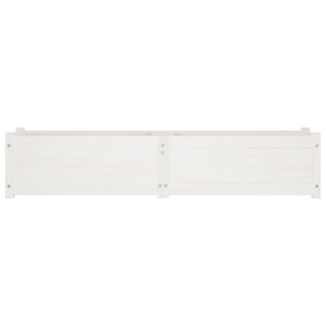 Ζαρντινιέρες Υπερυψωμεν. 2 τεμ. Λευκές 150x31x31 εκ Μασίφ Πεύκο - Pakobazaar