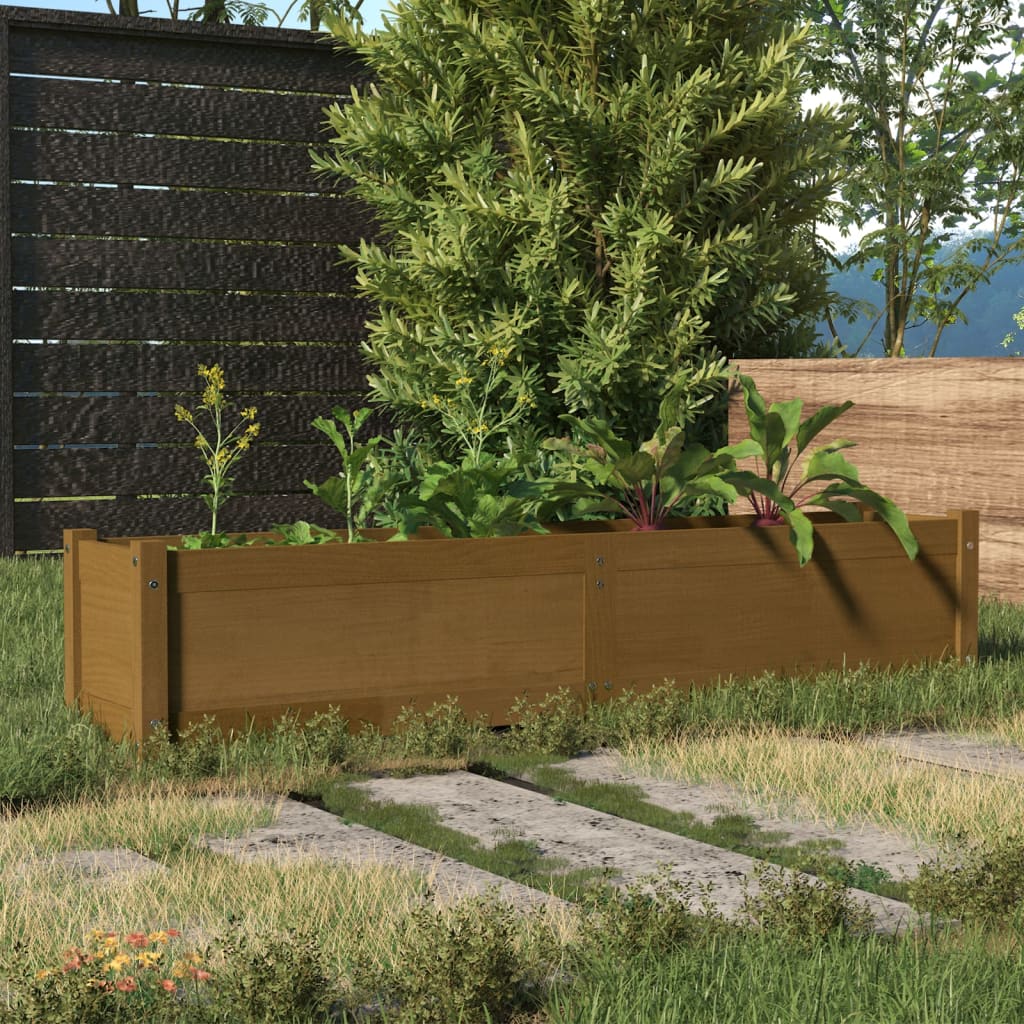 Ζαρντινιέρα Υπερυψωμένη Μελί 150 x 31 x 31 εκ. από Μασίφ Πεύκο