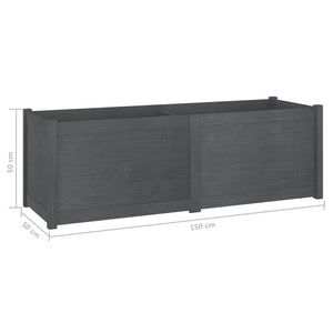 Ζαρντινιέρα Κήπου Γκρι 150 x 50 x 50 εκ. από Μασίφ Ξύλο Πεύκου
