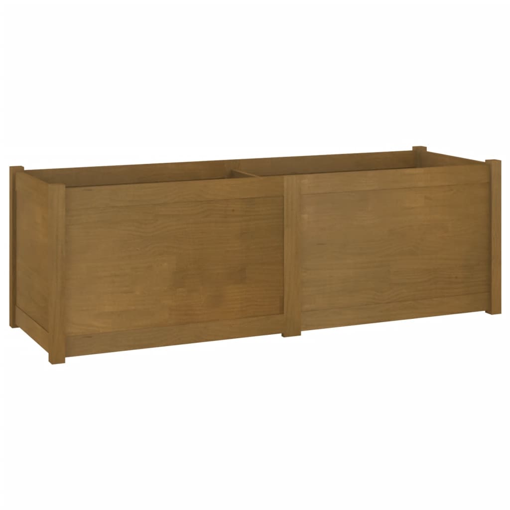 Ζαρντινιέρα Κήπου Καφέ Μελί 150 x 50 x 50 εκ. Μασίφ Ξύλο Πεύκου
