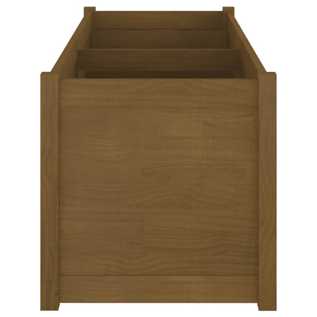 Ζαρντινιέρα Κήπου Καφέ Μελί 150 x 50 x 50 εκ. Μασίφ Ξύλο Πεύκου