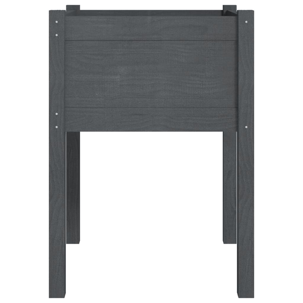 Ζαρντινιέρες 2 τεμ. Γκρι 50 x 50 x 70 εκ. Μασίφ Ξύλο Πεύκου